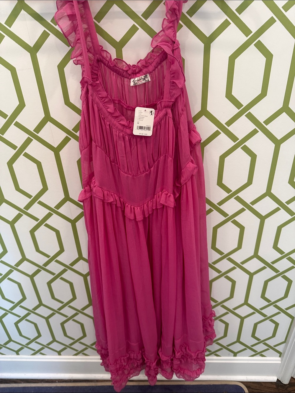 Free People Intimates Beautiful Ruffled Pink Night gown!